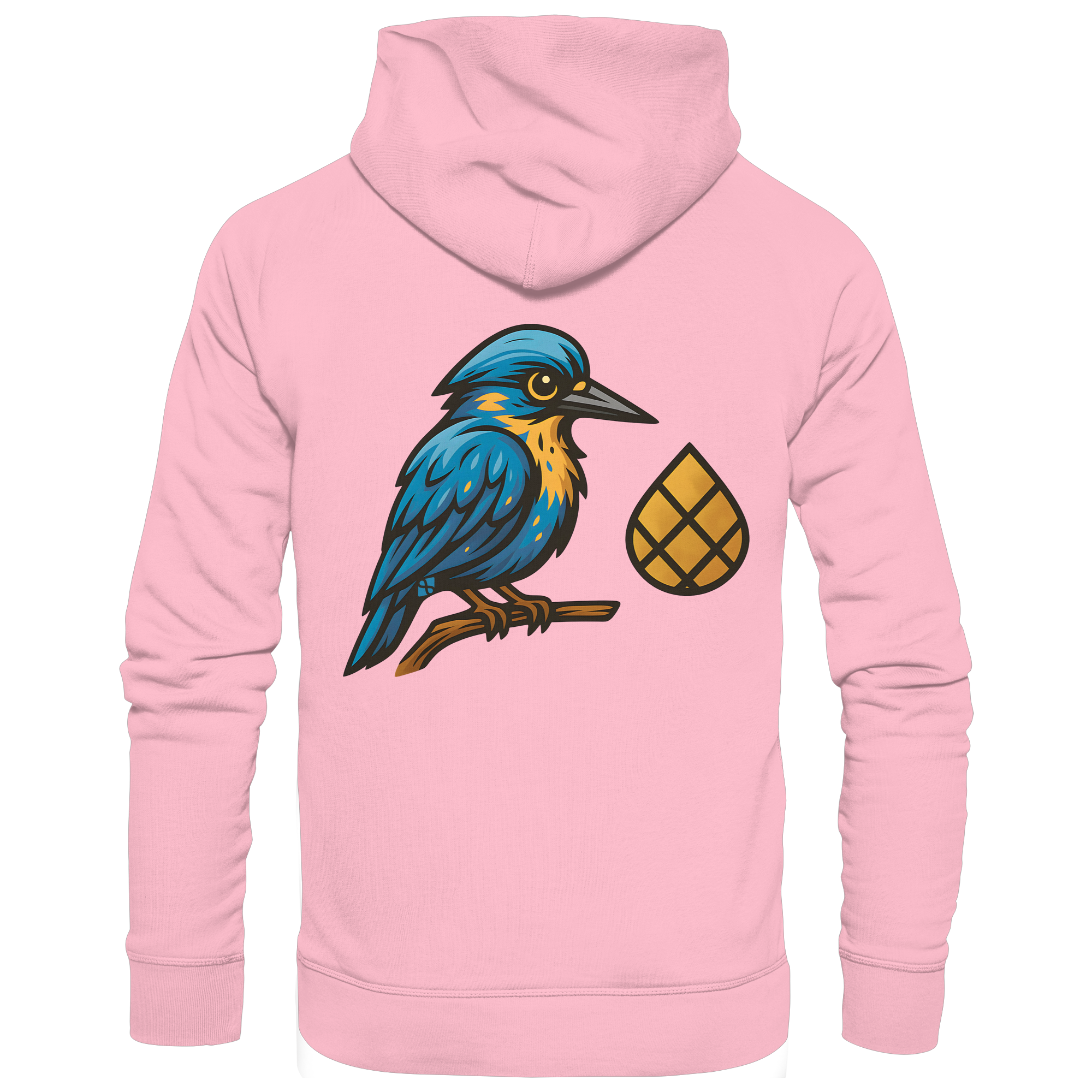 Tannenhäher mit Zirbelnuss + Emblem Stick - Organic Hoodie