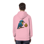 Tannenhäher mit Zirbelnuss + Emblem Stick - Organic Hoodie