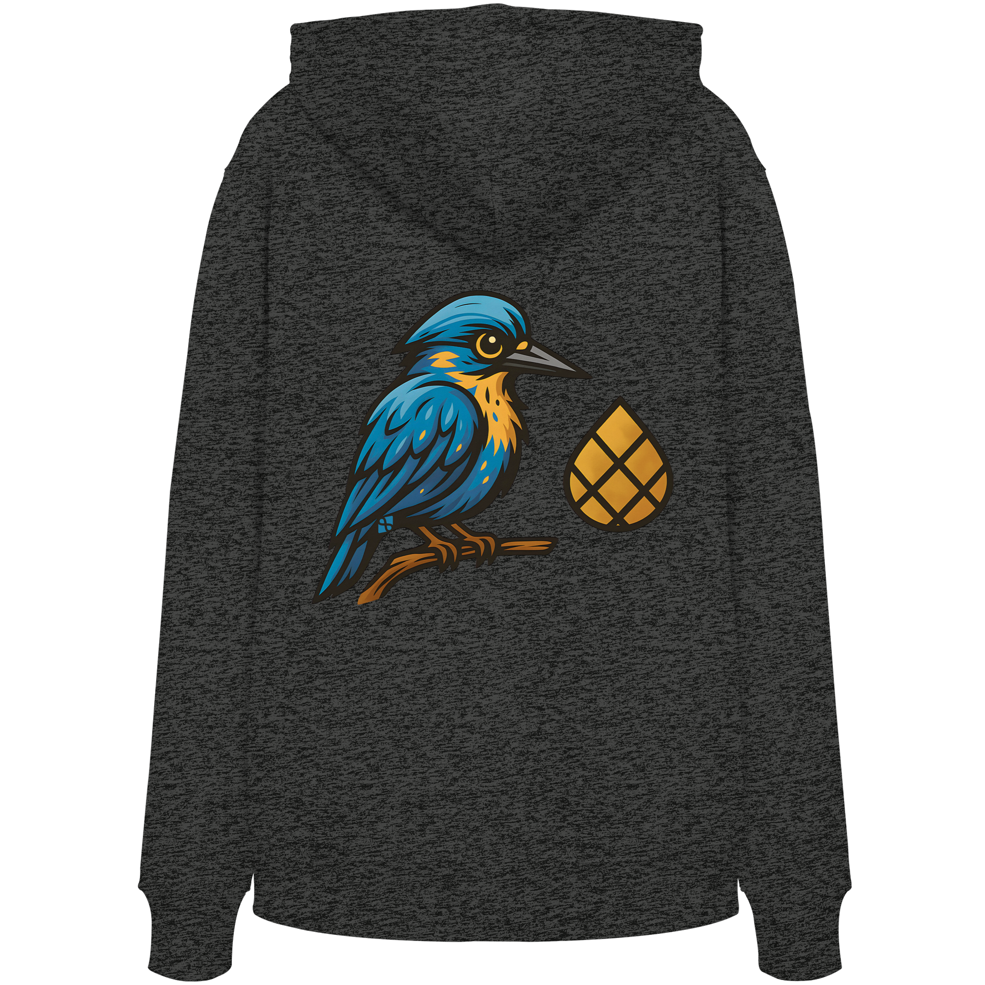 Tannenhäher mit Zirbelnuss + Emblem Stick - Organic Hoodie