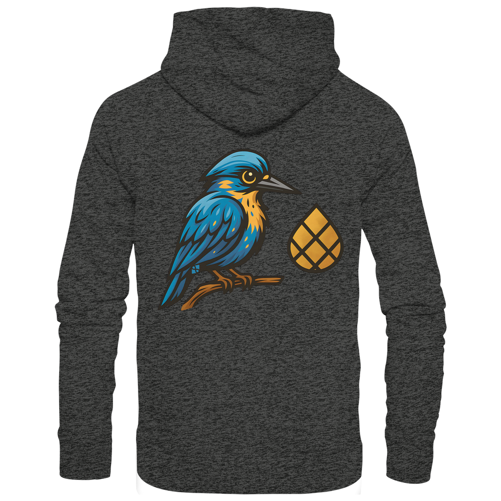 Tannenhäher mit Zirbelnuss + Emblem Stick - Organic Hoodie