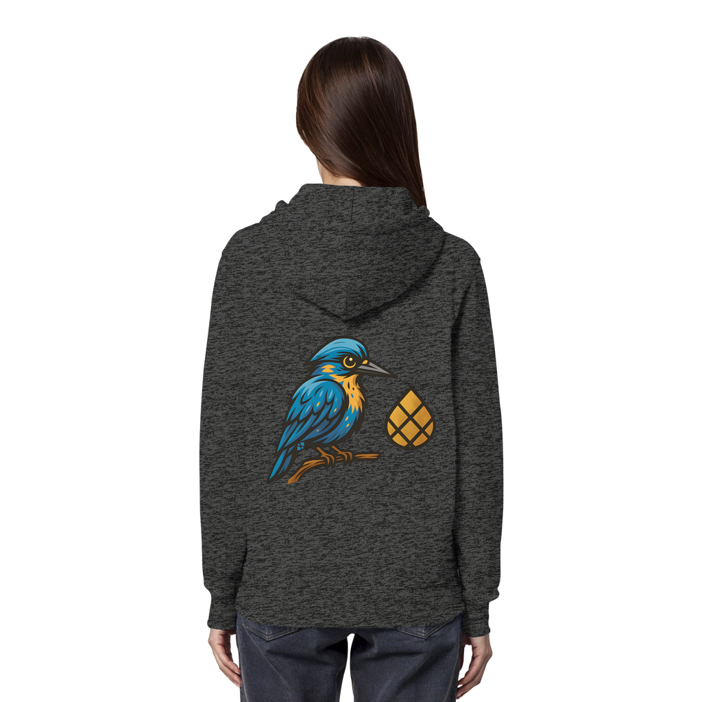 Tannenhäher mit Zirbelnuss + Emblem Stick - Organic Hoodie