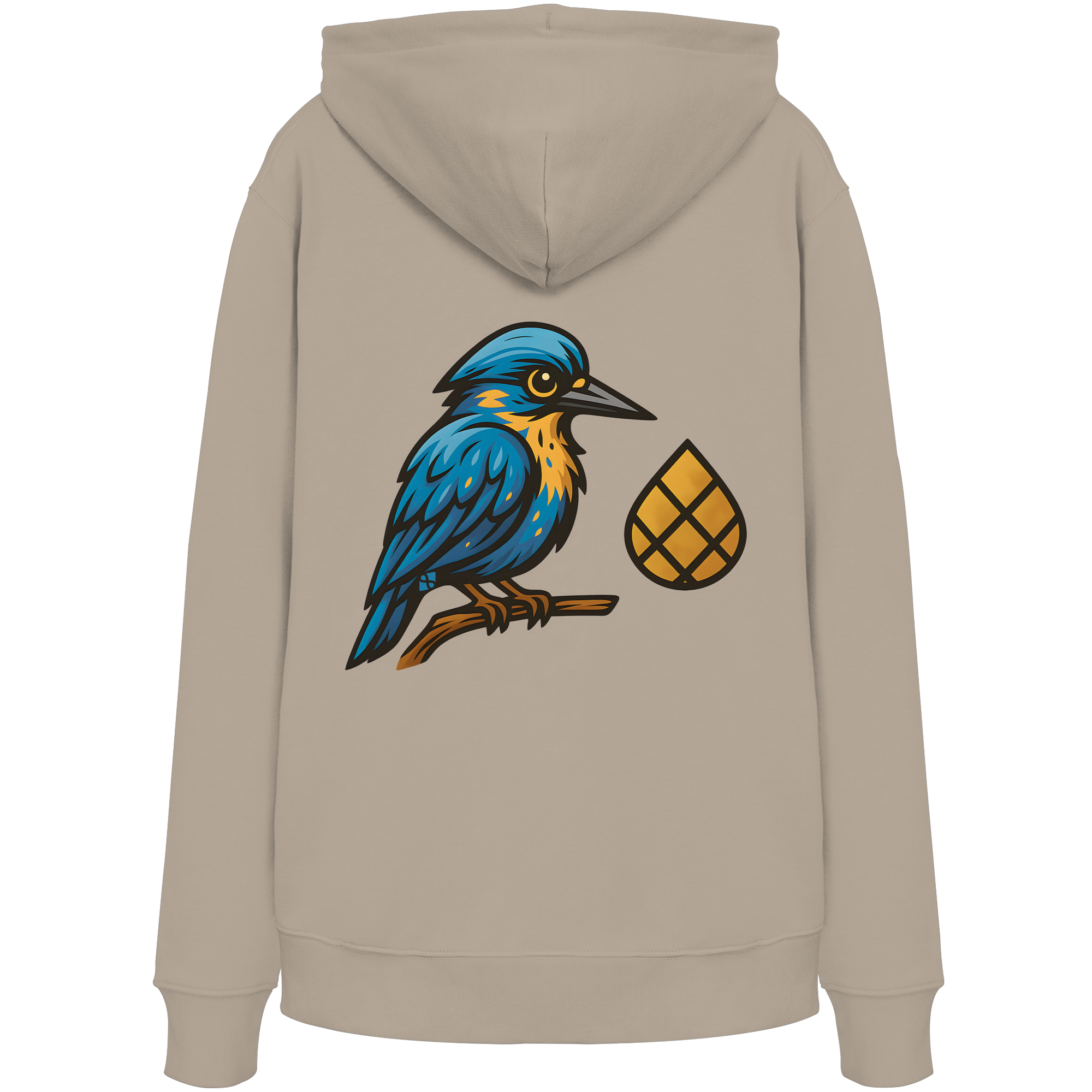 Tannenhäher mit Zirbelnuss + Emblem Stick - Organic Hoodie