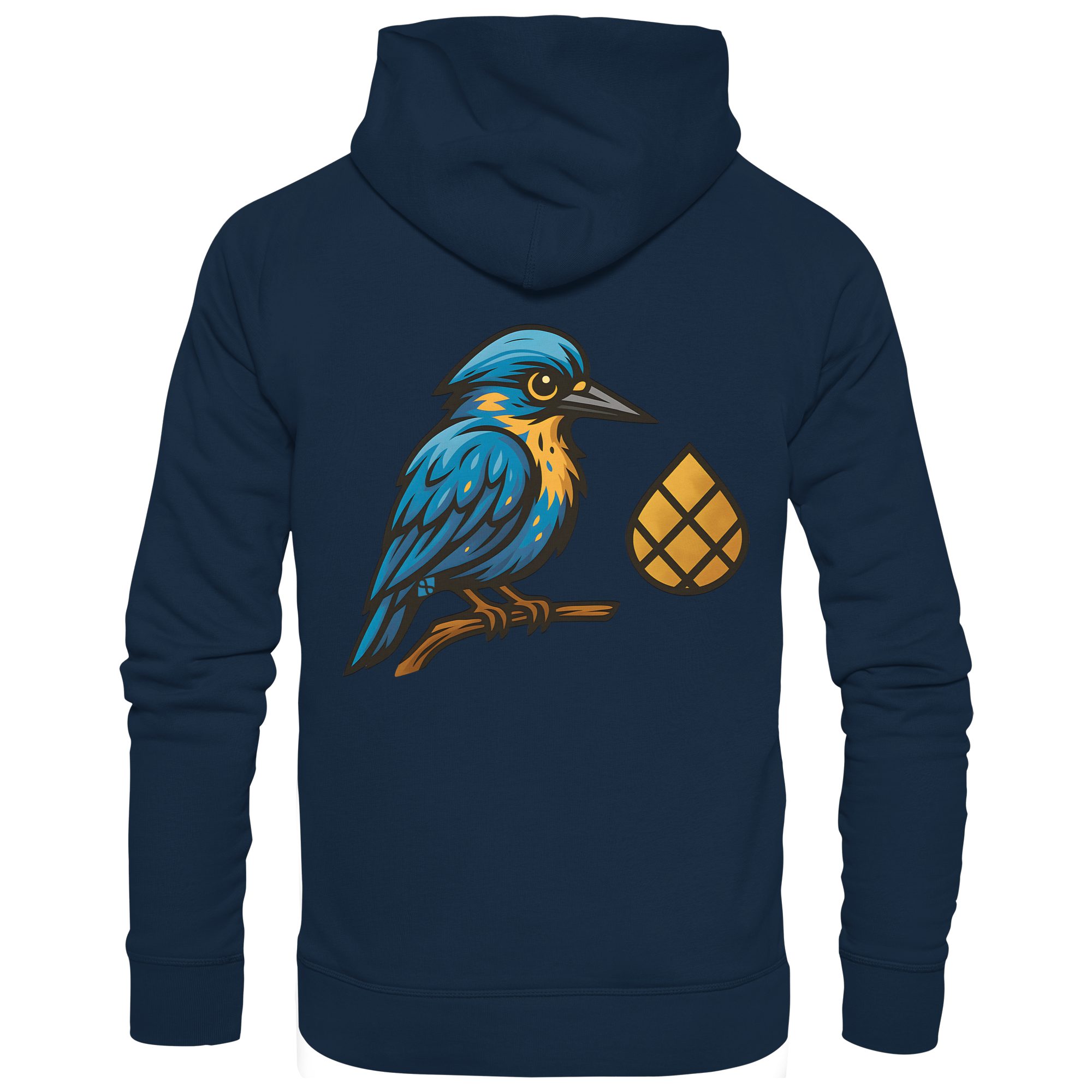 Tannenhäher mit Zirbelnuss + Emblem Stick - Organic Hoodie