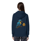 Tannenhäher mit Zirbelnuss + Emblem Stick - Organic Hoodie