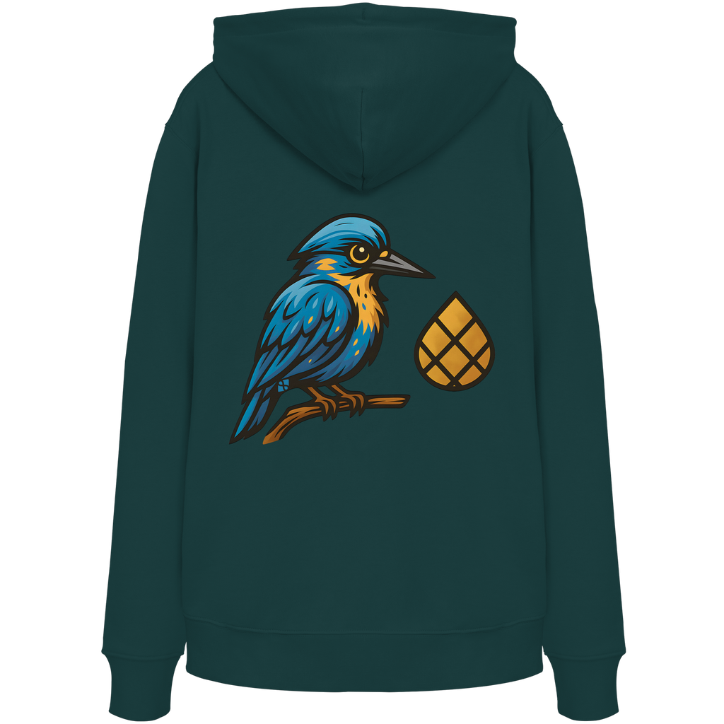Tannenhäher mit Zirbelnuss + Emblem Stick Hoodie