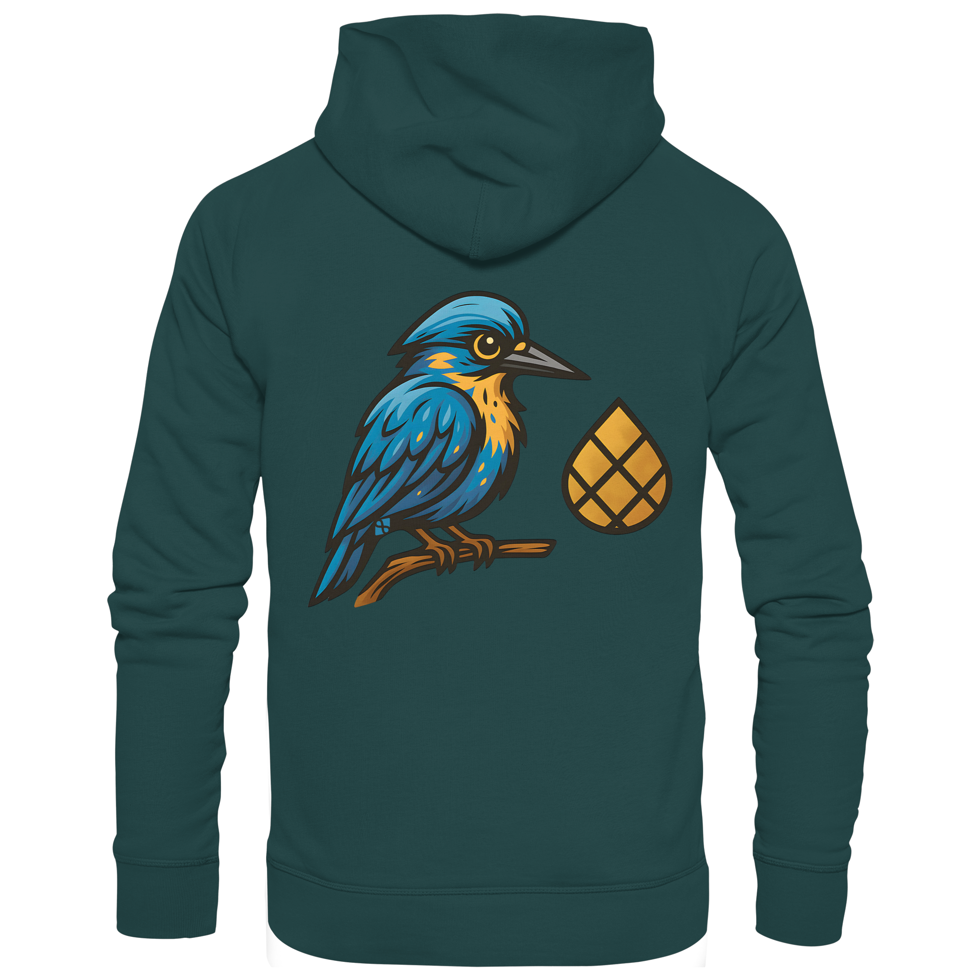 Tannenhäher mit Zirbelnuss + Emblem Stick - Organic Hoodie