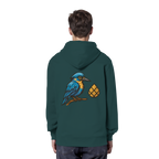 Tannenhäher mit Zirbelnuss + Emblem Stick - Organic Hoodie