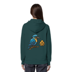 Tannenhäher mit Zirbelnuss + Emblem Stick - Organic Hoodie