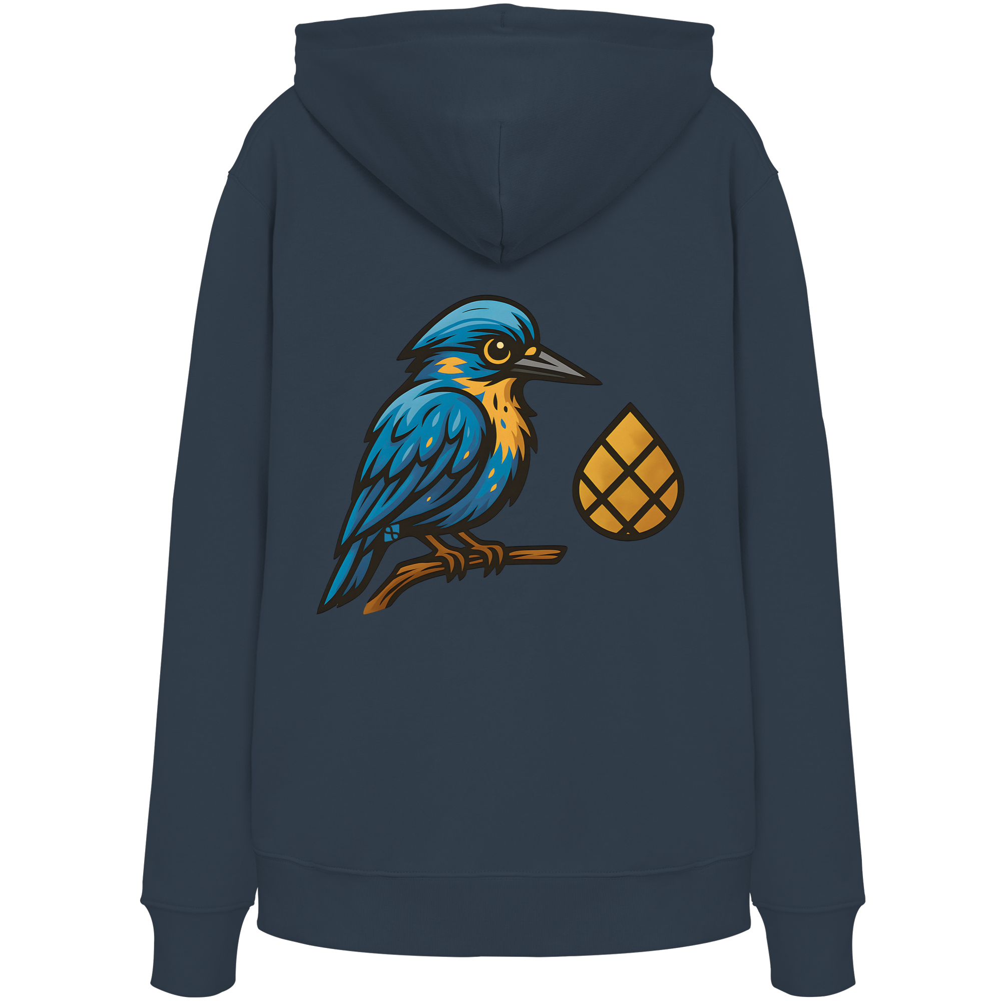 Tannenhäher mit Zirbelnuss + Emblem Stick - Organic Hoodie