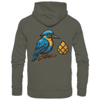Tannenhäher mit Zirbelnuss + Emblem Stick - Organic Hoodie