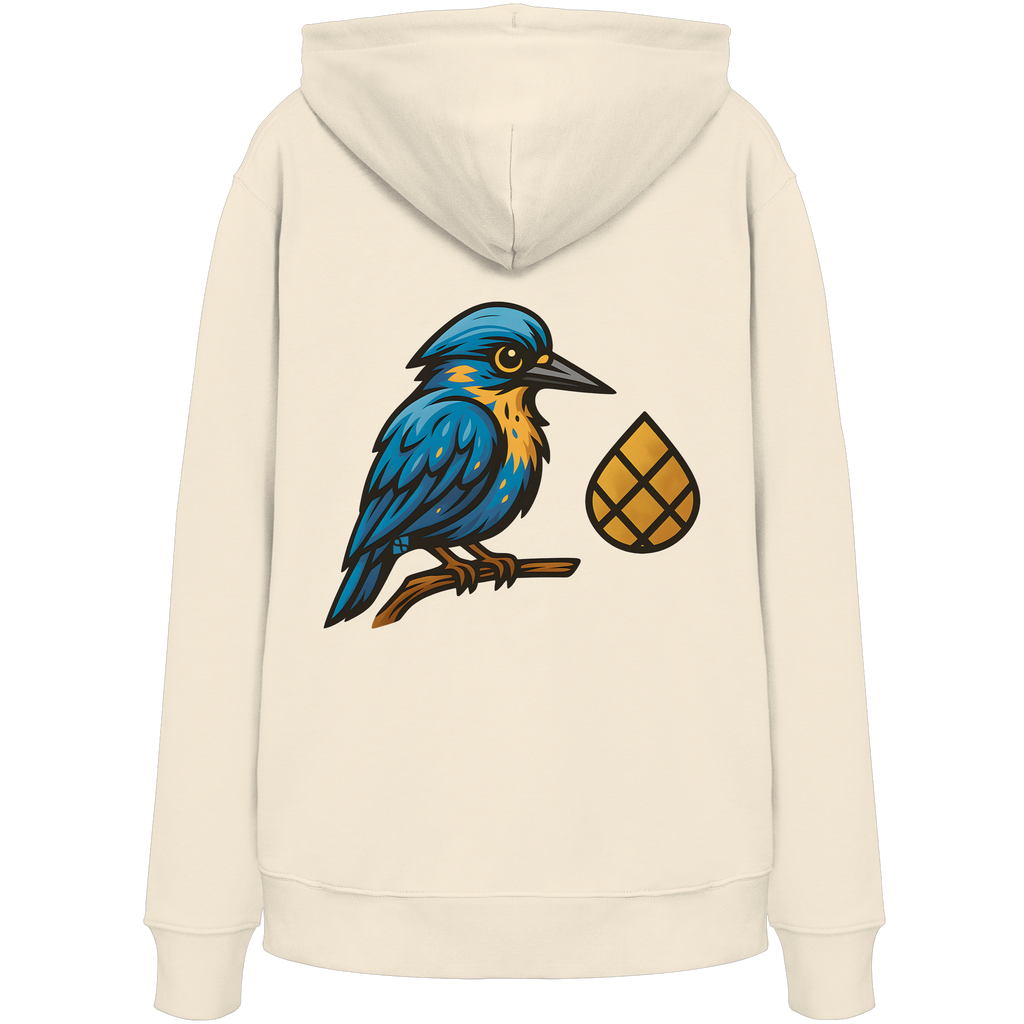 Tannenhäher mit Zirbelnuss + Emblem Stick Hoodie