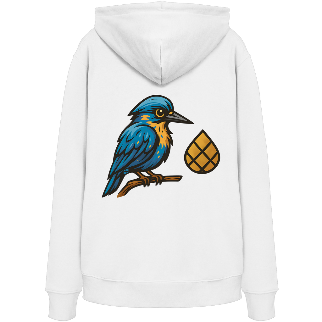 Tannenhäher mit Zirbelnuss + Emblem Stick - Organic Hoodie