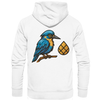 Tannenhäher mit Zirbelnuss + Emblem Stick - Organic Hoodie