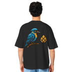 Tannenhäher mit Zirbelnuss + Emblem Stick - Organic Oversize Shirt