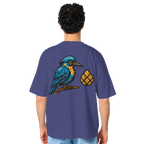 Tannenhäher mit Zirbelnuss + Emblem Stick - Organic Oversize Shirt