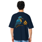 Tannenhäher mit Zirbelnuss + Emblem Stick - Organic Oversize Shirt