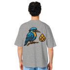 Tannenhäher mit Zirbelnuss + Emblem Stick - Organic Oversize Shirt