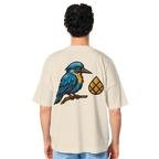Tannenhäher mit Zirbelnuss + Emblem Stick - Organic Oversize Shirt