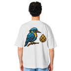 Tannenhäher mit Zirbelnuss + Emblem Stick - Organic Oversize Shirt
