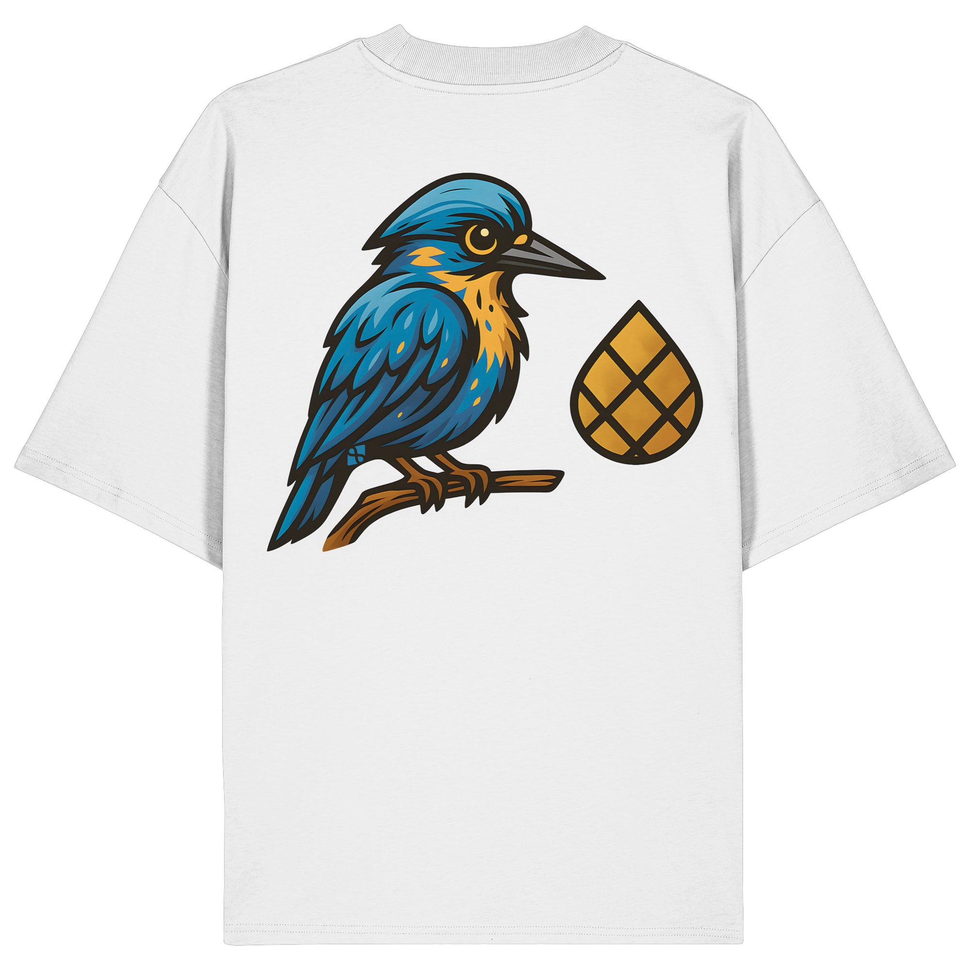 Tannenhäher mit Zirbelnuss + Emblem Stick - Organic Oversize Shirt
