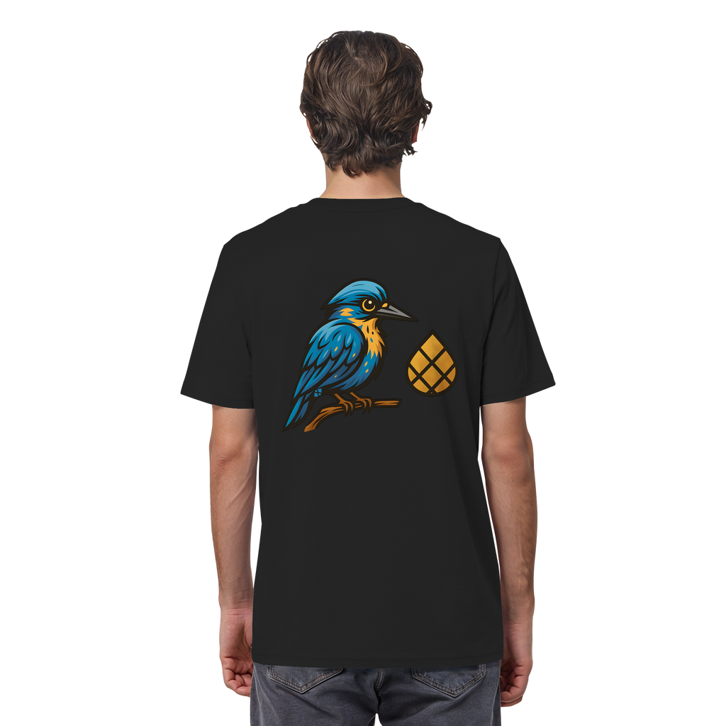 Tannenhäher mit Zirbelnuss + Emblem Stick - Organic Shirt