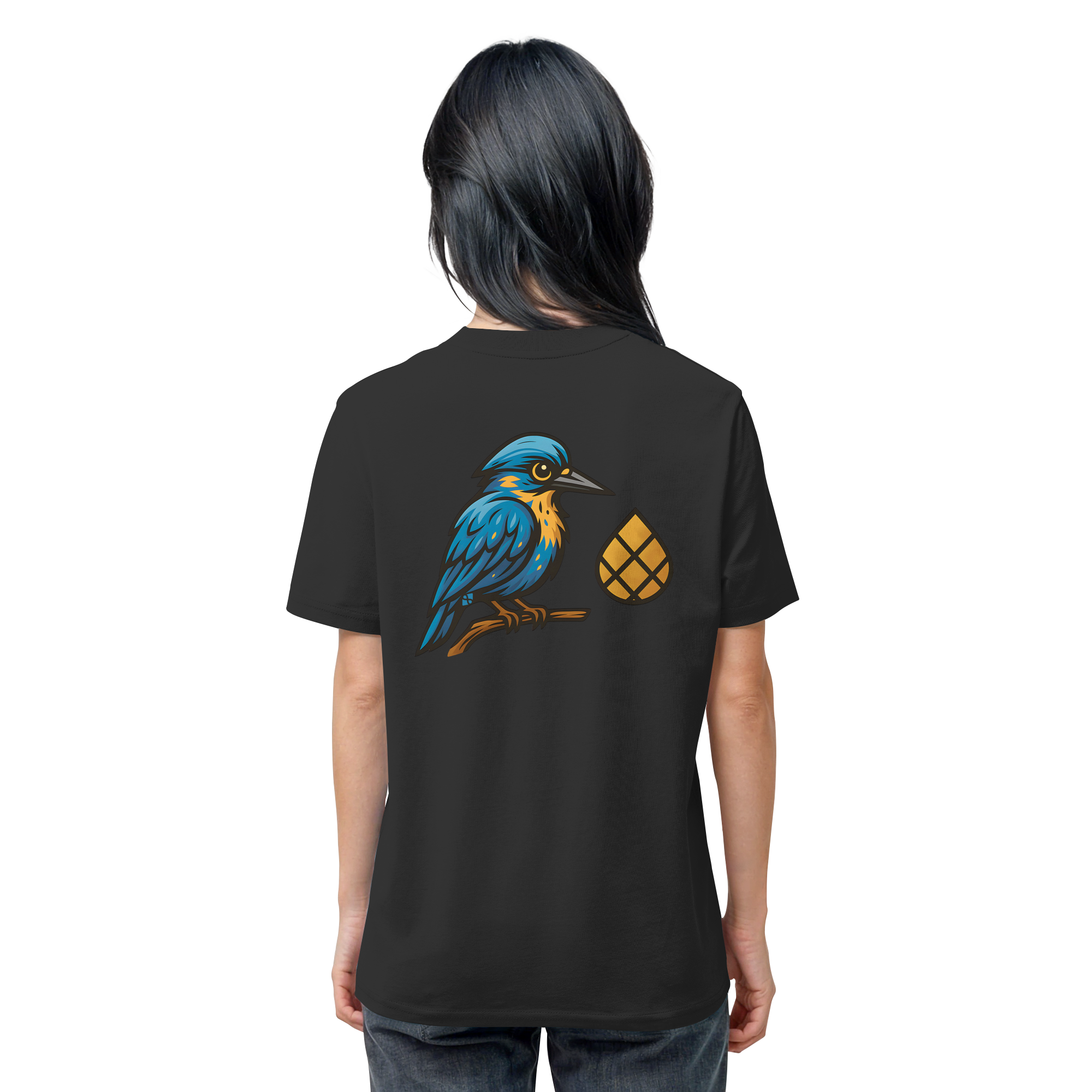 Tannenhäher mit Zirbelnuss + Emblem Stick - Organic Shirt