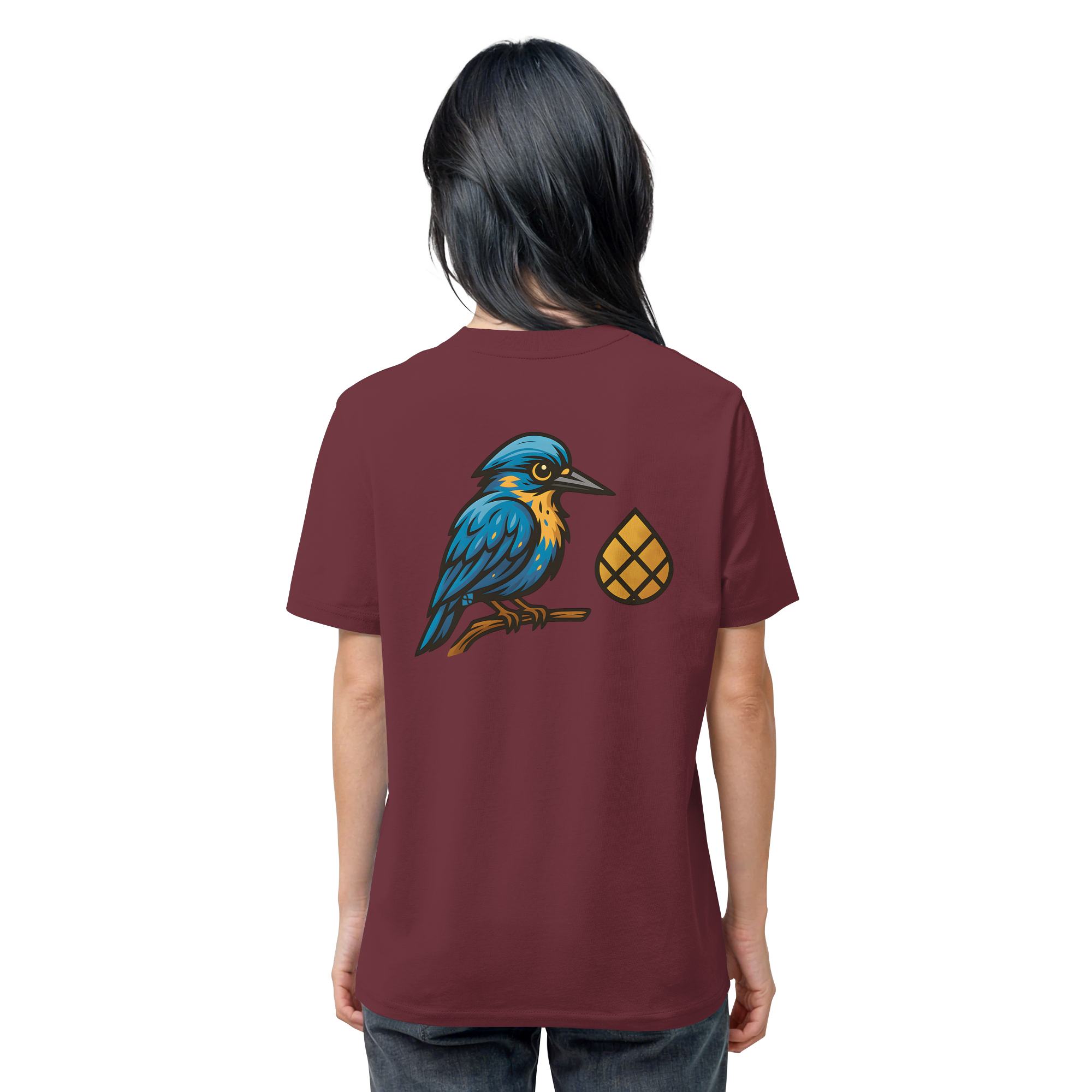 Tannenhäher mit Zirbelnuss + Emblem Stick - Organic Shirt