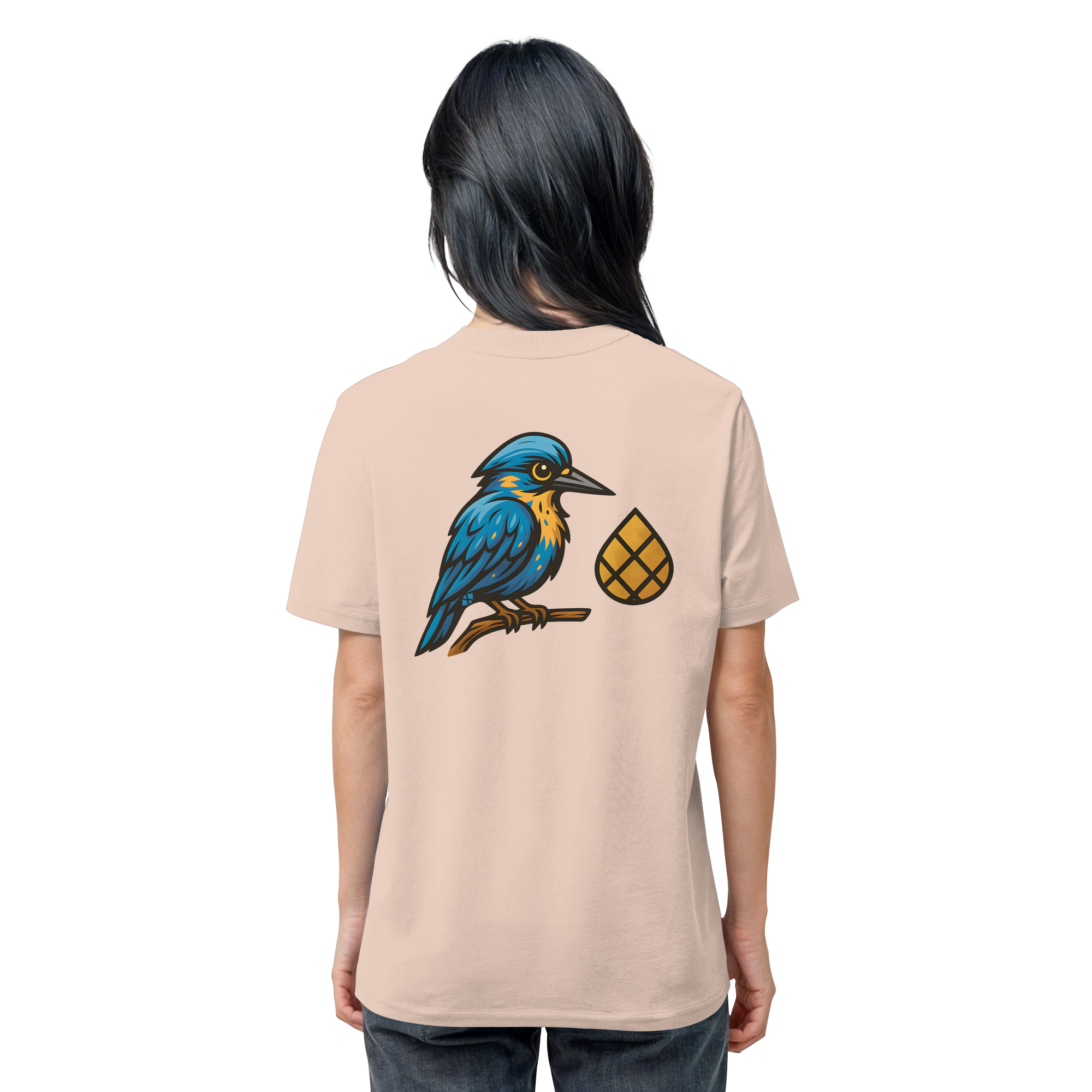 Tannenhäher mit Zirbelnuss + Emblem Stick - Organic Shirt