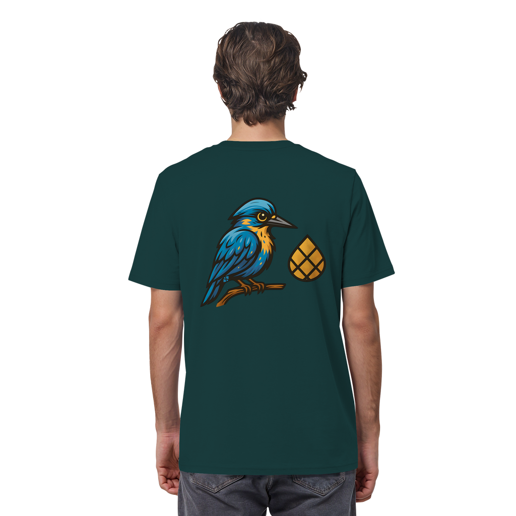 Tannenhäher mit Zirbelnuss + Emblem Stick - Organic Shirt