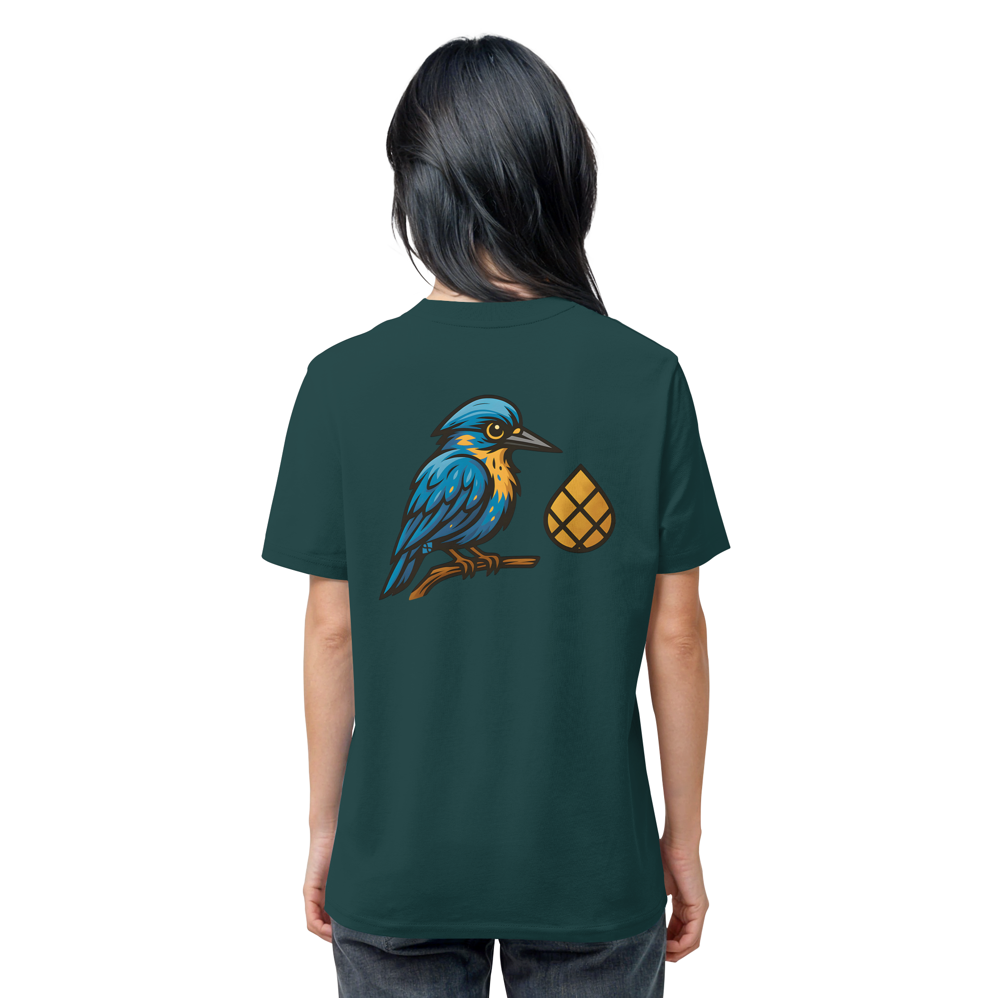 Tannenhäher mit Zirbelnuss + Emblem Stick - Organic Shirt