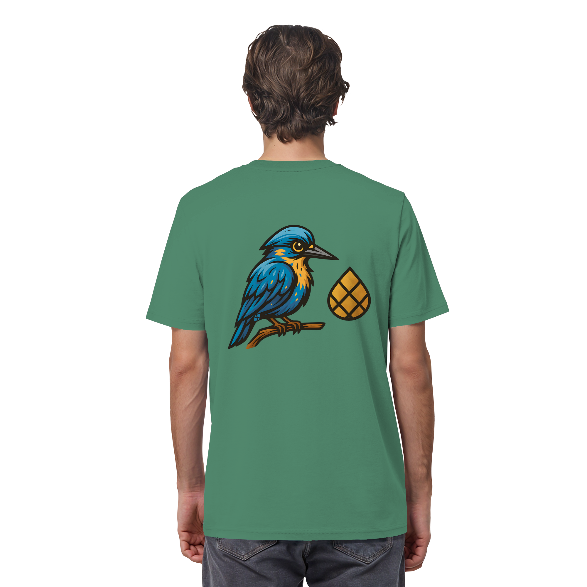 Tannenhäher mit Zirbelnuss + Emblem Stick - Organic Shirt