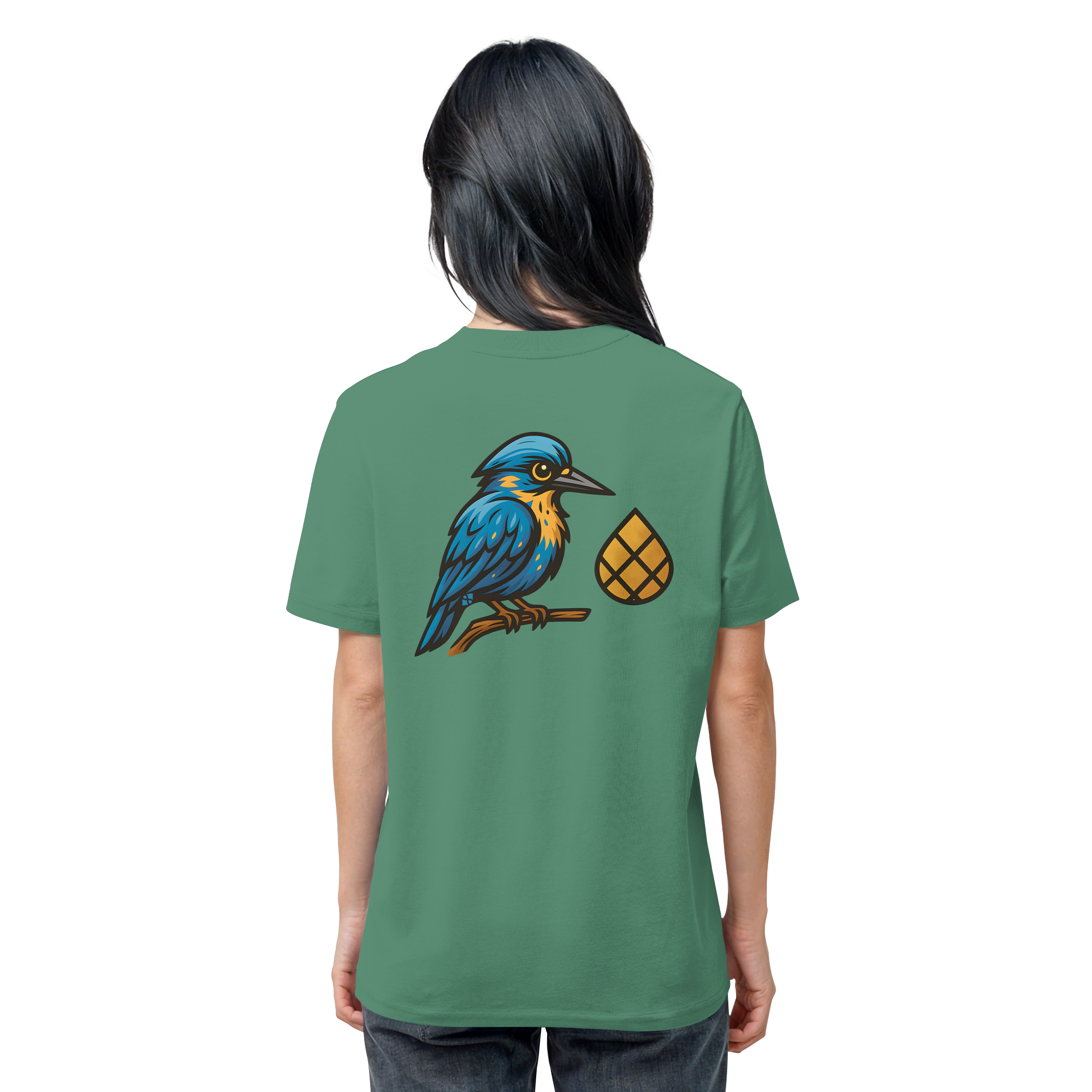 Tannenhäher mit Zirbelnuss + Emblem Stick - Organic Shirt
