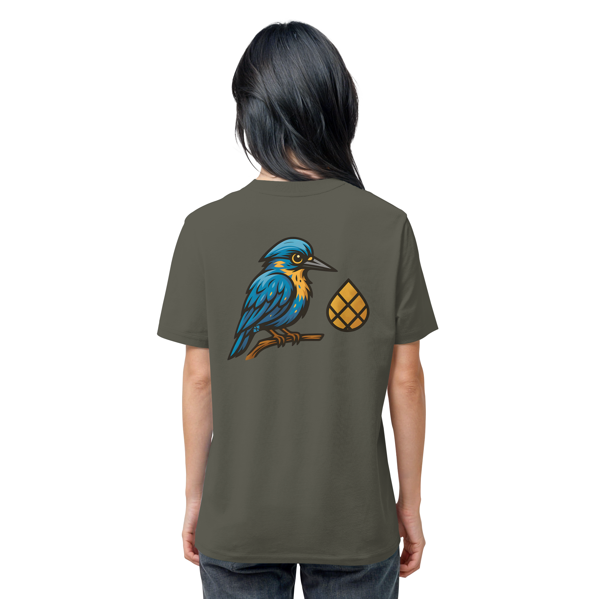 Tannenhäher mit Zirbelnuss + Emblem Stick - Organic Shirt