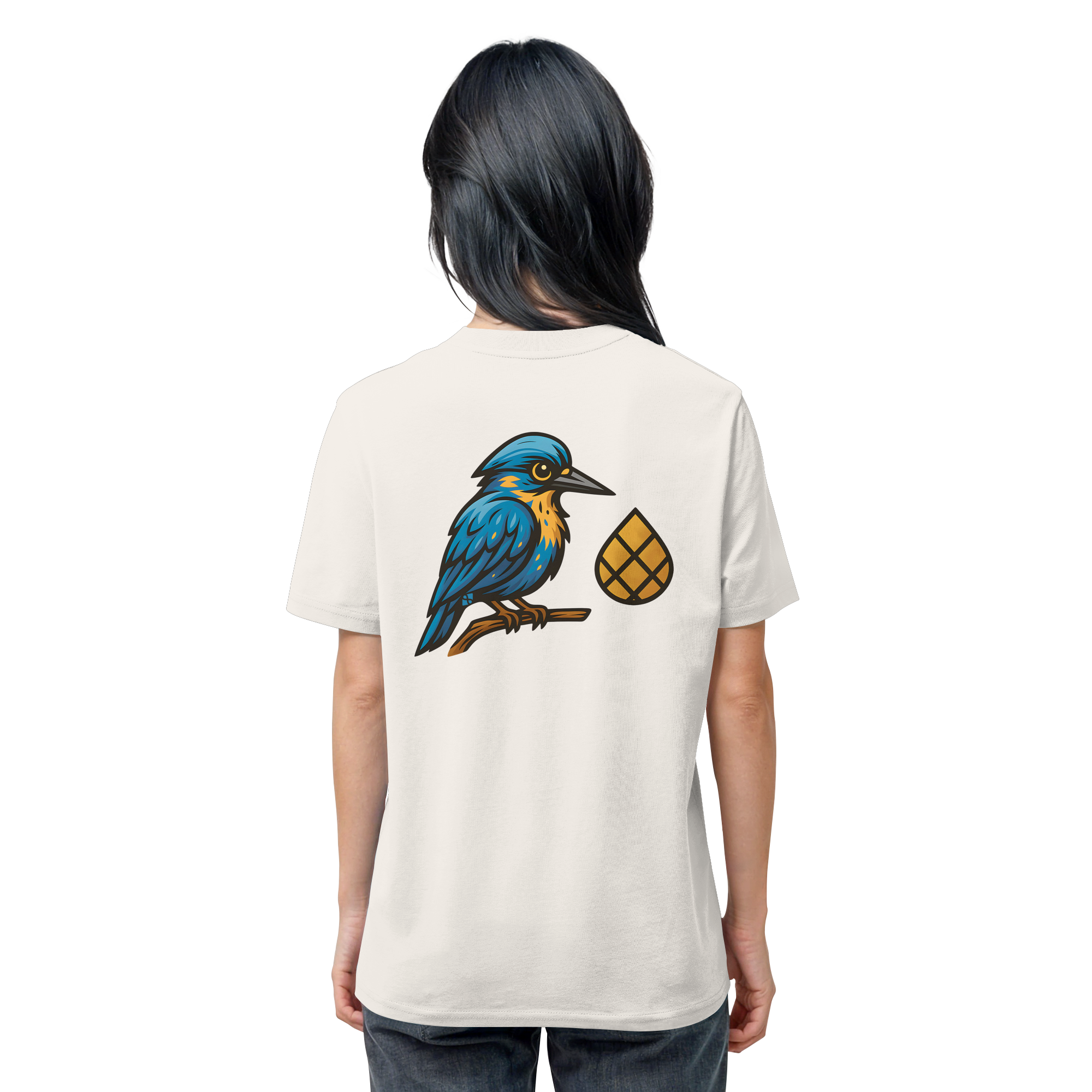 Tannenhäher mit Zirbelnuss + Emblem Stick - Organic Shirt
