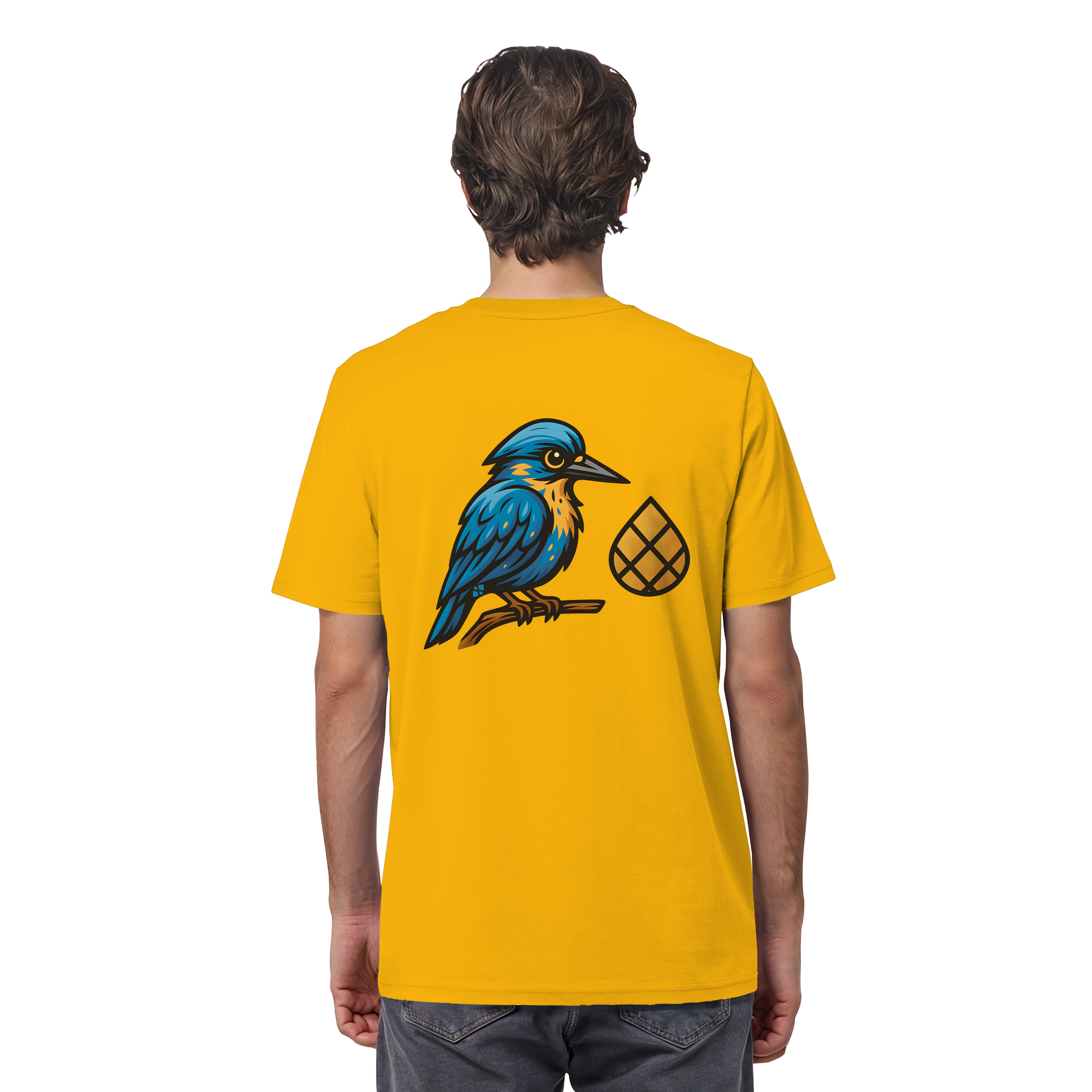 Tannenhäher mit Zirbelnuss + Emblem Stick - Organic Shirt