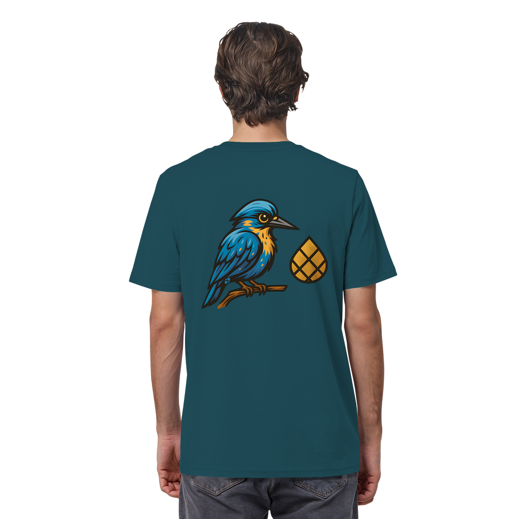 Tannenhäher mit Zirbelnuss + Emblem Stick - Organic Shirt