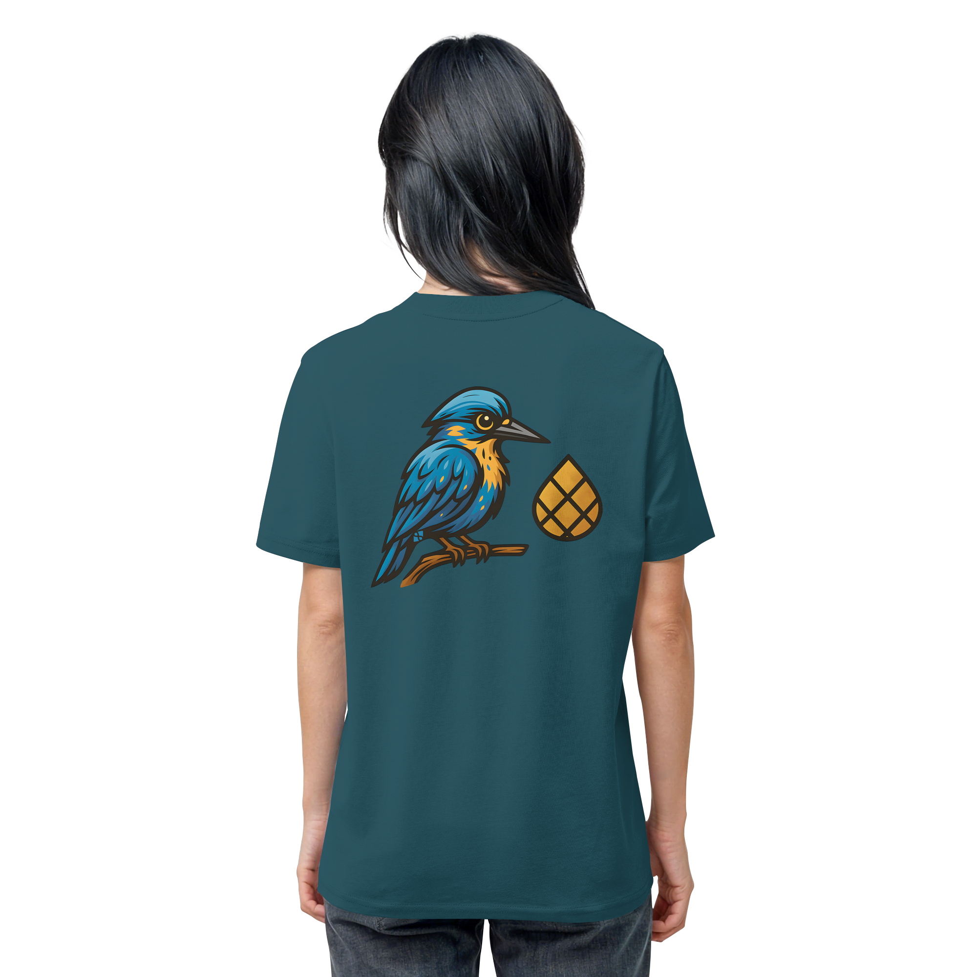 Tannenhäher mit Zirbelnuss + Emblem Stick - Organic Shirt