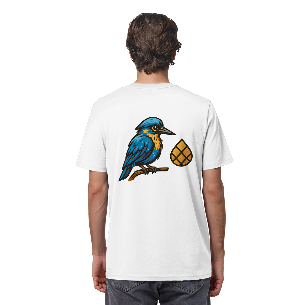 Tannenhäher mit Zirbelnuss + Emblem Stick - Organic Shirt