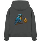 Tannenhäher mit Zirbelnuss + Emblem Stick Boxcut Hoodie