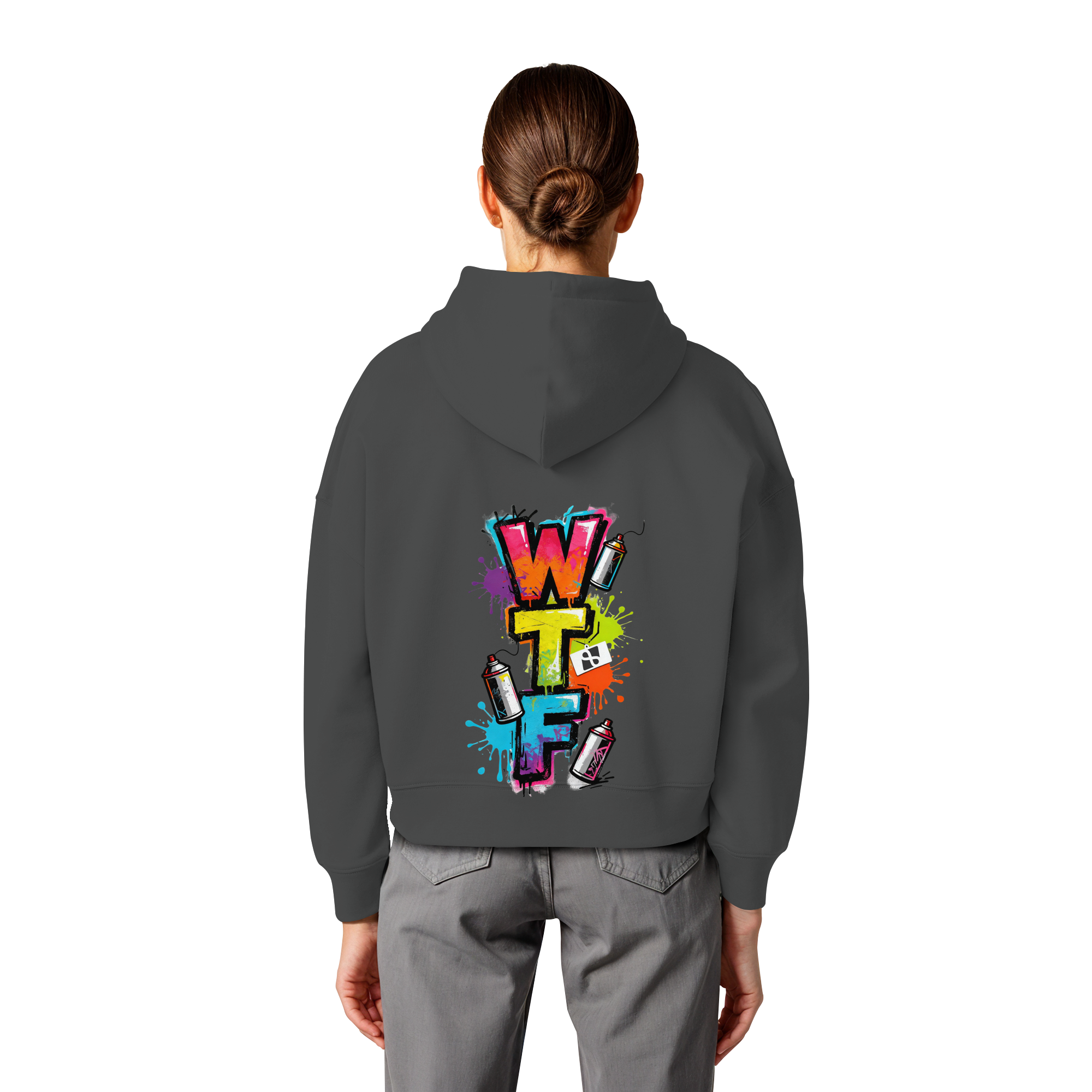 WTF - "Wear The Fair" Print mit besticktem Emblem - Womens Organic Boxcut Hoodie