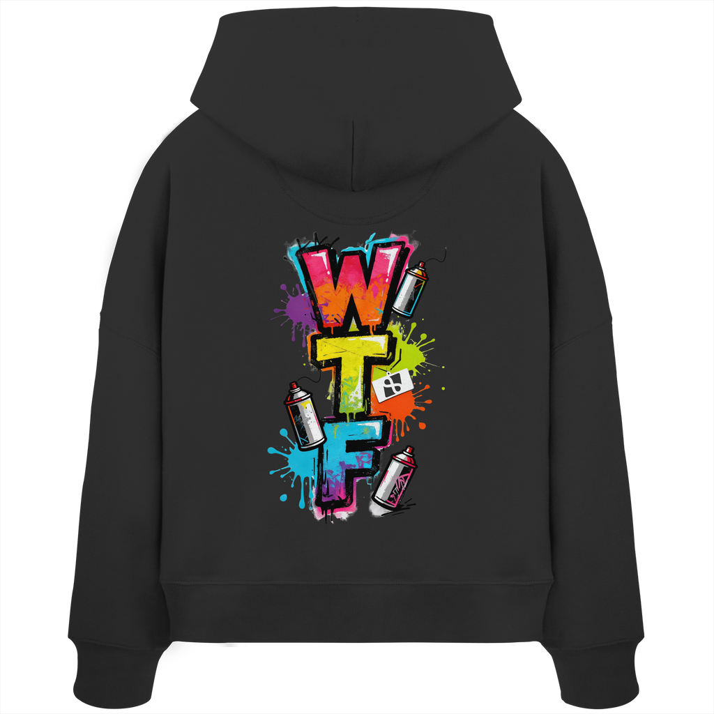 WTF - "Wear The Fair" Print mit besticktem Emblem - Womens Organic Boxcut Hoodie