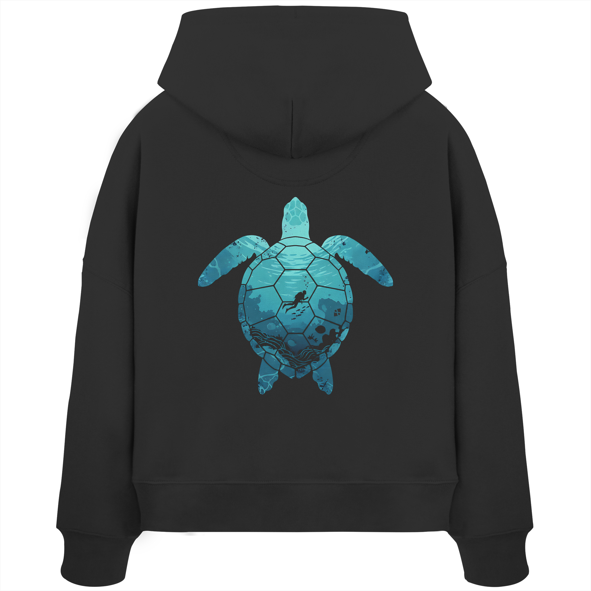 Deep Sea Turtle - Womens Organic Boxcut Hoodie