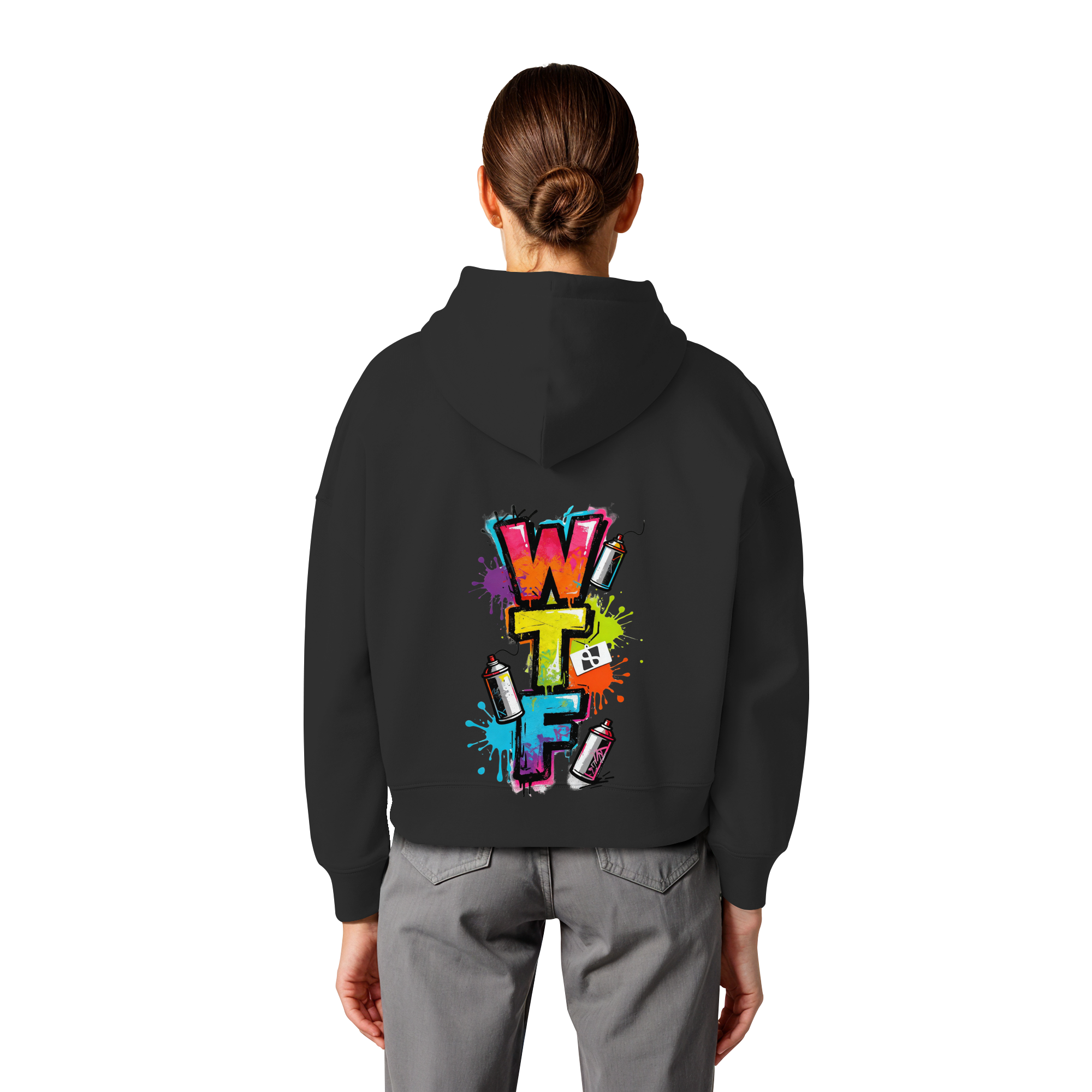 WTF - "Wear The Fair" Print mit besticktem Emblem - Womens Organic Boxcut Hoodie