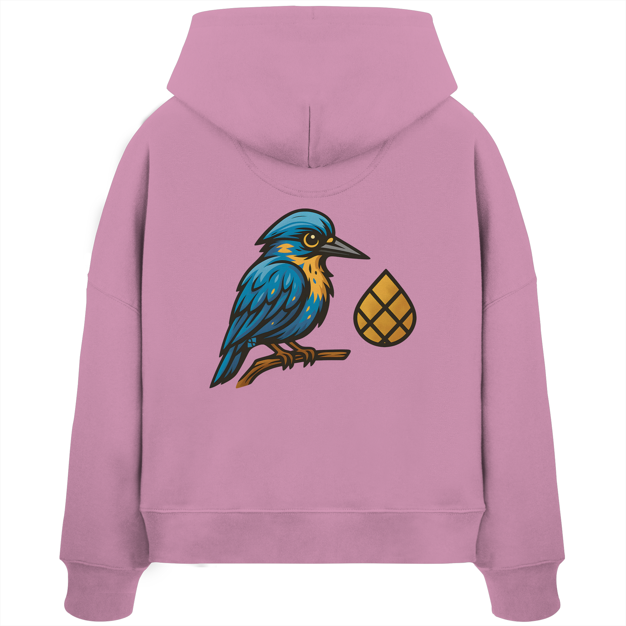 Tannenhäher mit Zirbelnuss + Emblem Stick - Womens Organic Boxcut Hoodie