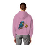 Tannenhäher mit Zirbelnuss + Emblem Stick - Womens Organic Boxcut Hoodie