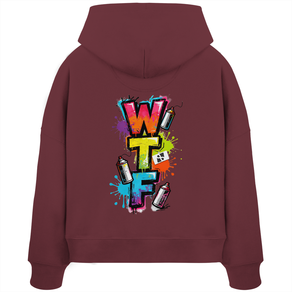 WTF - "Wear The Fair" Print mit besticktem Emblem - Womens Organic Boxcut Hoodie