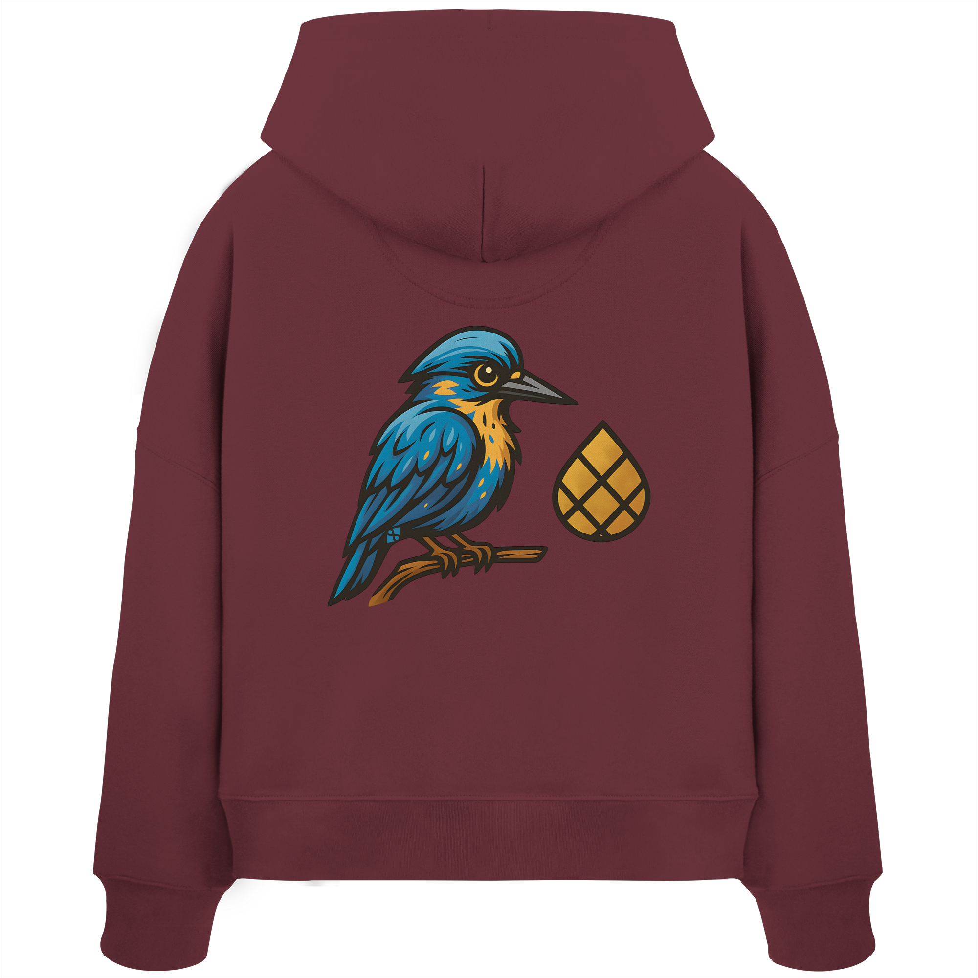 Tannenhäher mit Zirbelnuss + Emblem Stick - Womens Organic Boxcut Hoodie