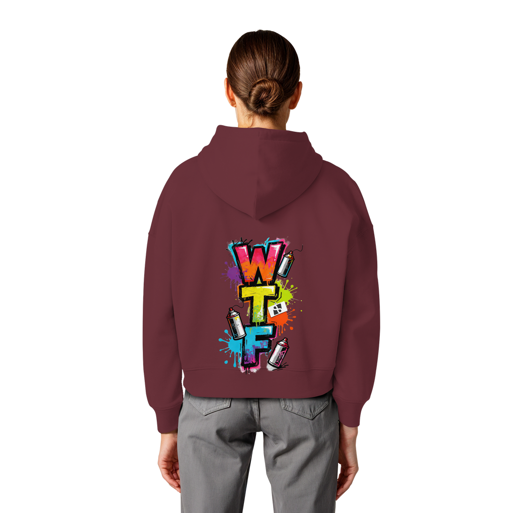 WTF - "Wear The Fair" Print mit besticktem Emblem - Womens Organic Boxcut Hoodie