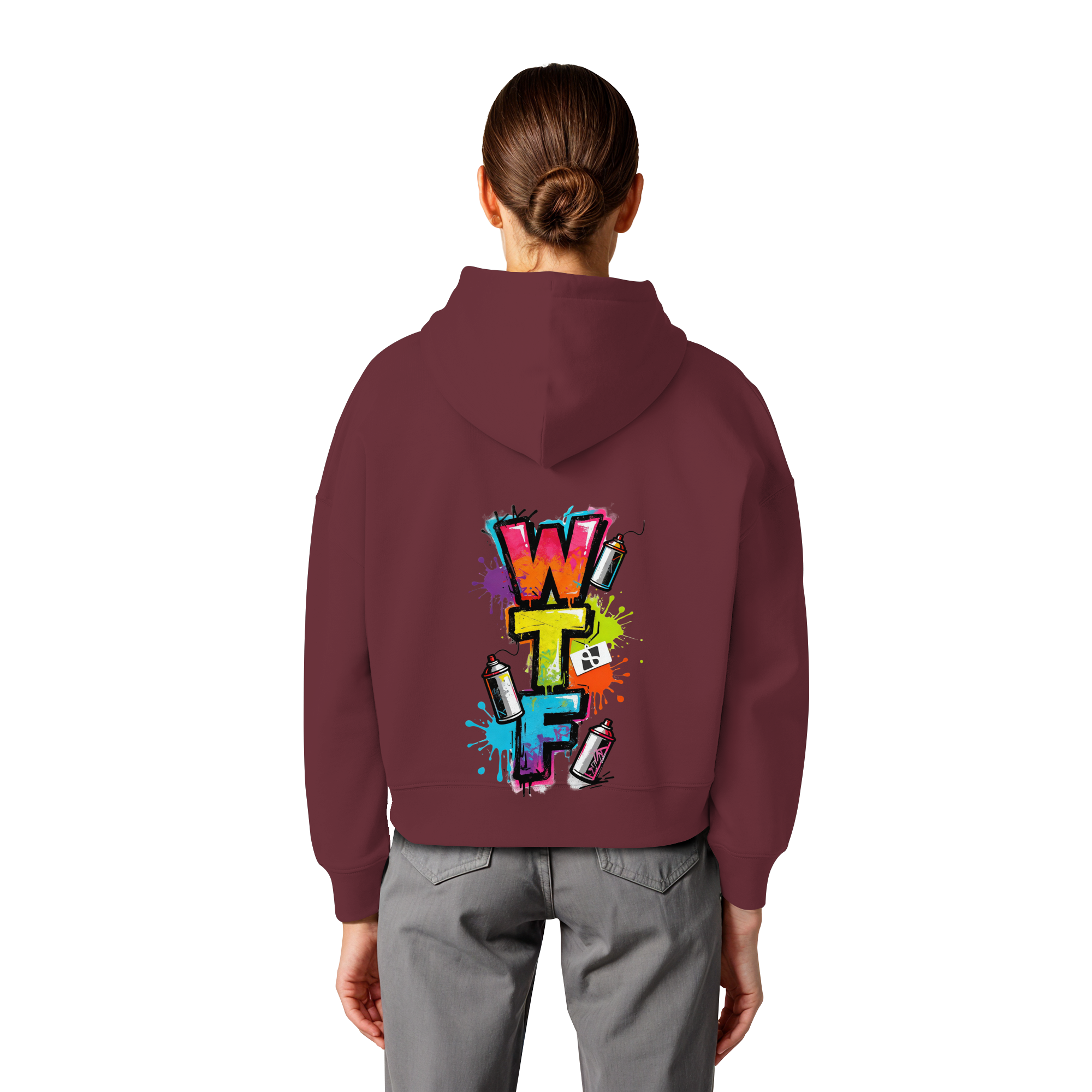 WTF - "Wear The Fair" Print mit besticktem Emblem - Womens Organic Boxcut Hoodie