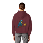 Tannenhäher mit Zirbelnuss + Emblem Stick - Womens Organic Boxcut Hoodie